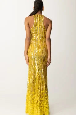 Elisabetta Franchi Abito Red Carpet Ricamato con FrangeMIMOSA