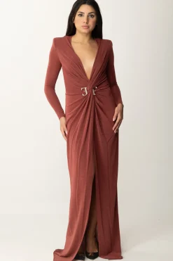 Elisabetta Franchi Abito Red Carpet In Lurex con Nodo CentraleOMBRETTO