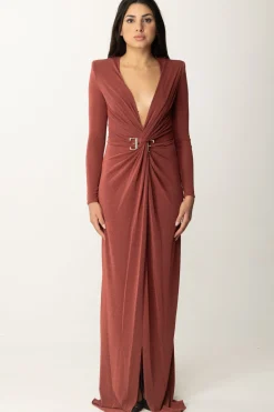 Elisabetta Franchi Abito Red Carpet In Lurex con Nodo CentraleOMBRETTO
