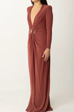 Elisabetta Franchi Abito Red Carpet In Lurex con Nodo CentraleOMBRETTO