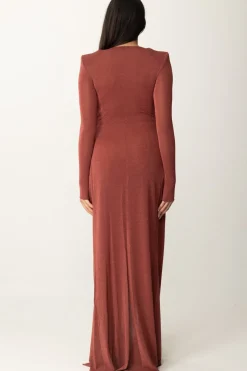 Elisabetta Franchi Abito Red Carpet In Lurex con Nodo CentraleOMBRETTO