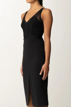 Elisabetta Franchi Abito Midi con Top Bustier In TulleNERO