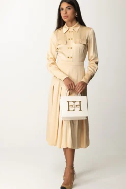 Elisabetta Franchi Abito Chemisier In AcetatoCREMA