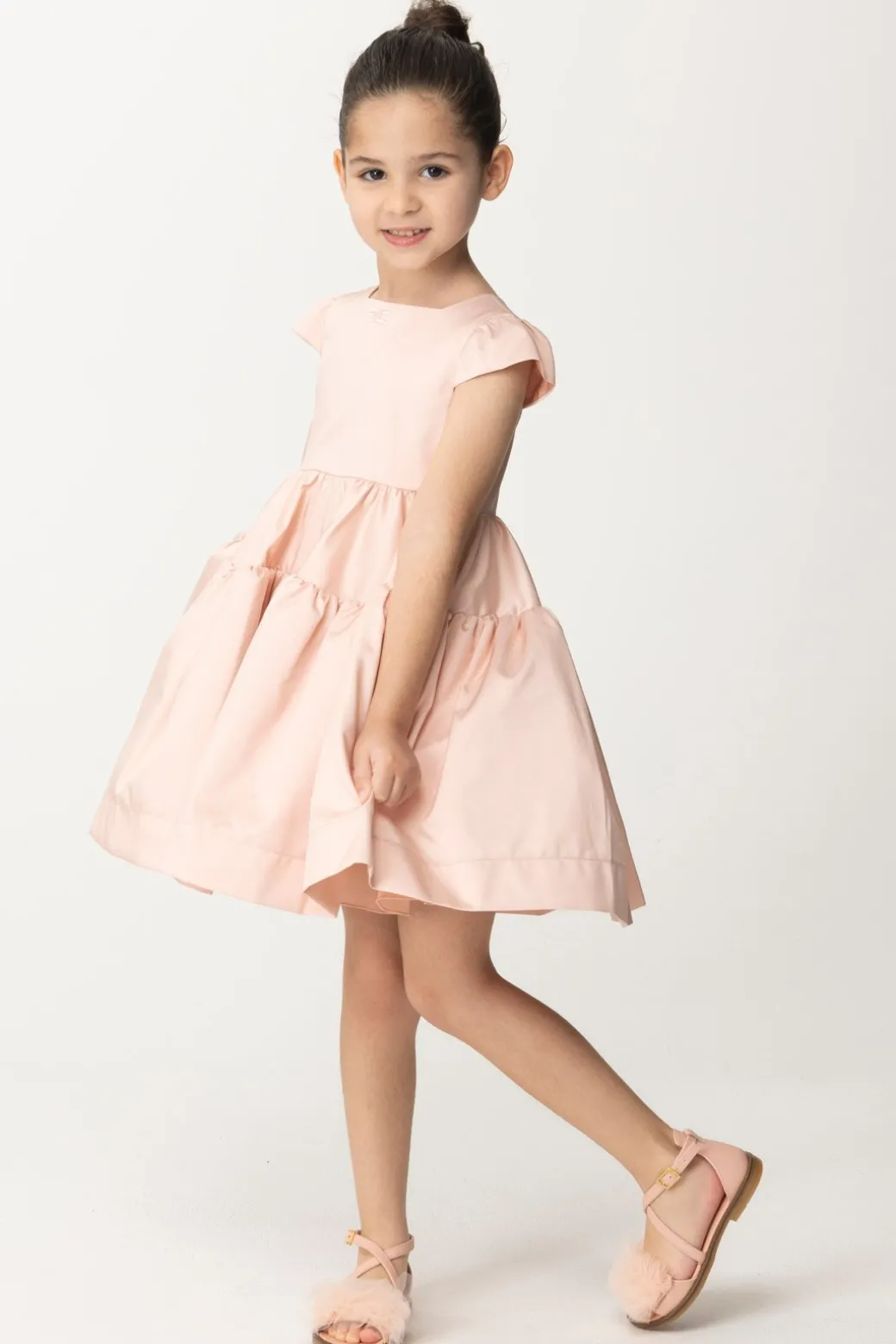 Elisabetta Franchi Bambina Abito con Gonna AmpiaDESERT ROSES