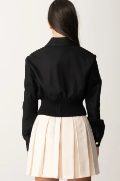 Elisabetta Franchi Bambina Giacca Corta In FlanellaNERO