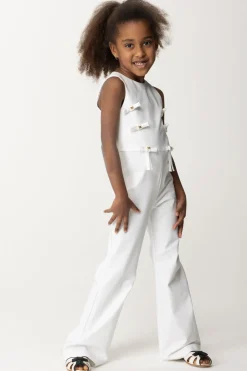 Elisabetta Franchi Bambina Tuta con FiocchettiLIGHT CREAM