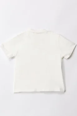 Elisabetta Franchi Bambina T-shirt con Logo In PaillettesLIGHT CREAM