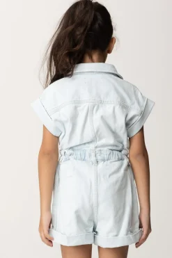Elisabetta Franchi Bambina Tuta Corta In JeansLIGHT DENIM
