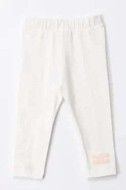 Elisabetta Franchi Bambina Completo Body e Leggings con Ricamo LogoIVORY/PORCELAIN