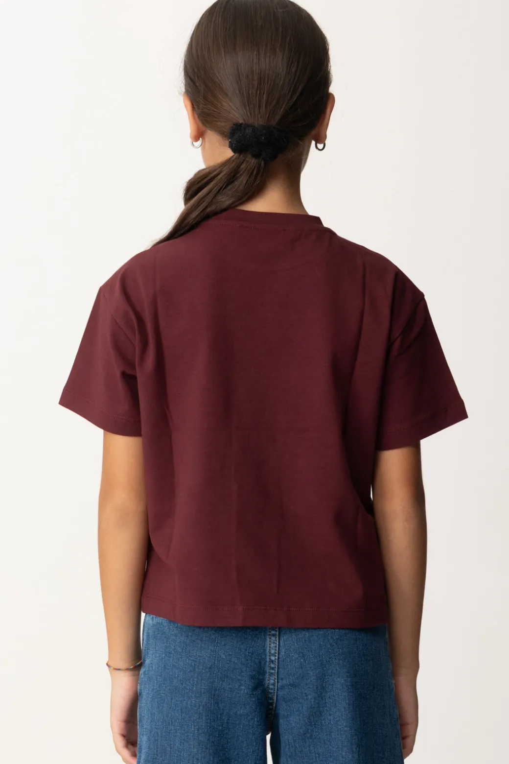 Elisabetta Franchi Bambina T-shirt con Stampa Logo e LetteringROUGE NOIR