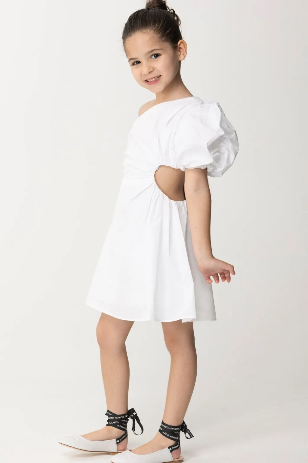 Elisabetta Franchi Bambina Abito MonospallaLIGHT CREAM