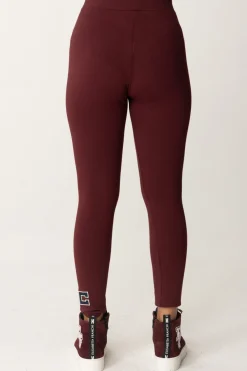 Elisabetta Franchi Bambina Leggings In Jersey con Ricamo Logo CcROUGE NOIR/NAVY-BURRO