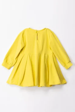 Elisabetta Franchi Bambina Abito Gonna a Pieghe e Logo EmbossedCEDAR