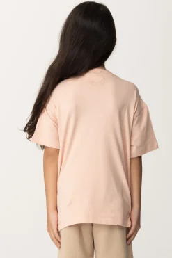 Elisabetta Franchi Bambina T-shirt Over con Stampa LogoDESERT ROSES/IVORY