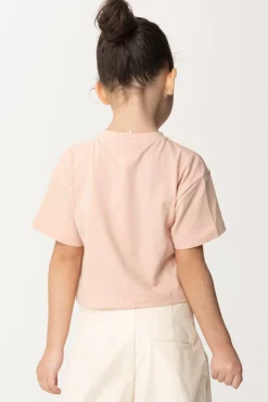 Elisabetta Franchi Bambina T-shirt con Ricamo Lettering e CharmDESERT ROSES