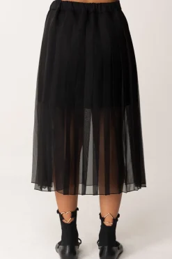 Elisabetta Franchi Bambina Gonna Plissé con Scudetto LogoNERO