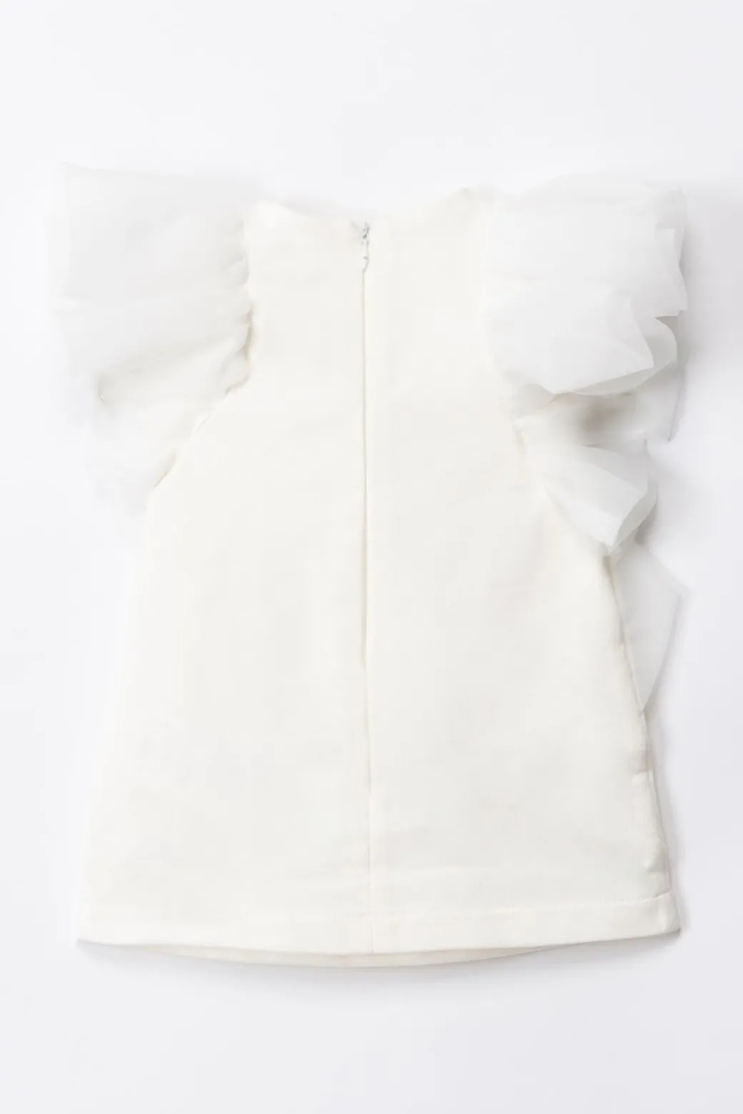 Elisabetta Franchi Bambina Abito con Maniche In TulleLIGHT CREAM