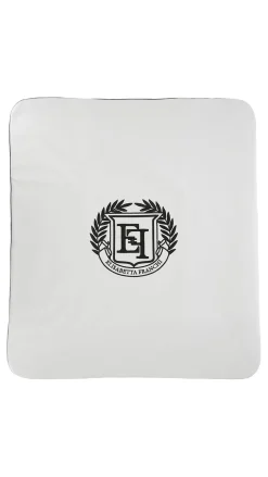 Elisabetta Franchi Bambina Coperta In Felpa con Ricamo Logo StemmaAVORIO/NERO