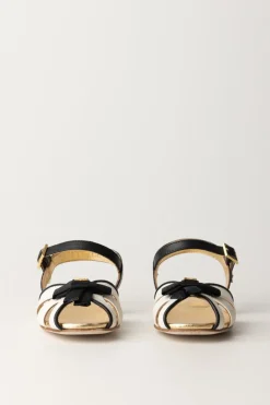 Elisabetta Franchi Bambina Sandali Flat con FiocchettoBUTTER/BLACK