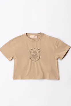 Elisabetta Franchi Bambina T-shirt con Ricamo StemmaSAND