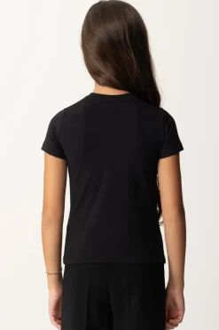 Elisabetta Franchi Bambina T-shirt con Ricamo Logo a FiloNERO