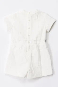 Elisabetta Franchi Bambina Pagliaccetto In Felpa con Logo EmbossedLIGHT CREAM