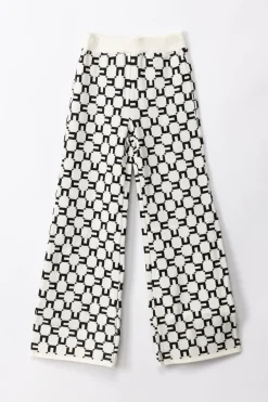 Elisabetta Franchi Bambina Pantaloni con Stampa LogoBUTTER/BLACK