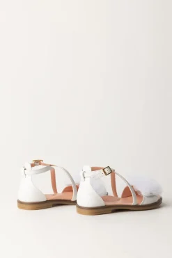 Elisabetta Franchi Bambina Sandali Flat con TulleWHITE