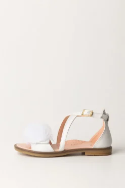 Elisabetta Franchi Bambina Sandali Flat con TulleWHITE