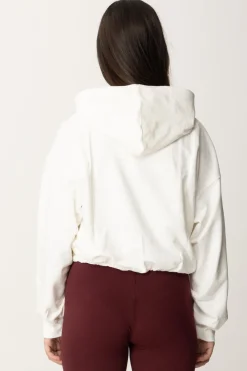 Elisabetta Franchi Bambina Felpa Crop con Ricamo LogoPANNA CHIARO