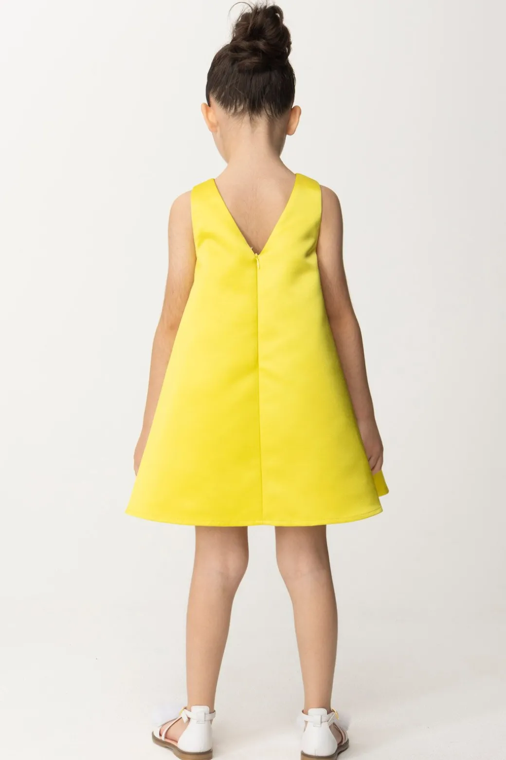 Elisabetta Franchi Bambina Abito Svasato In Duchesse con Placca LogoCEDAR