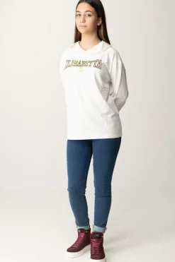 Elisabetta Franchi Bambina T-shirt Manica Lunga con CappuccioAVORIO/CAMEL-NAVY-MIMOSA