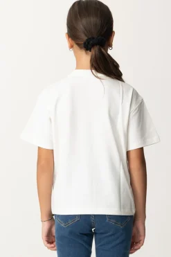 Elisabetta Franchi Bambina T-shirt con Maxi Stampa EfAVORIO STAMPA NERA