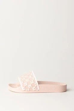 Elisabetta Franchi Bambina Sandali Pool con LoghiPINK/BUTTER