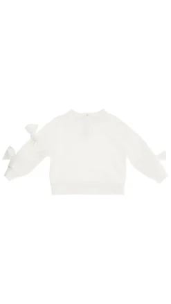 Elisabetta Franchi Bambina Felpa Girocollo con FiocchiPANNA CHIARO