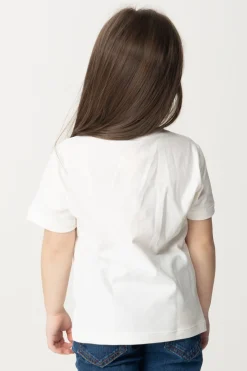 Elisabetta Franchi Bambina T-shirt con Taschino e LogoLIGHT CREAM