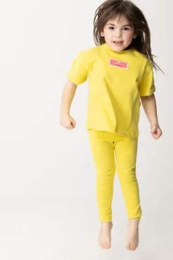 Elisabetta Franchi Bambina T-shirt con Etichetta LogoCEDAR LABEL PINK FLUO