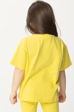 Elisabetta Franchi Bambina T-shirt con Etichetta LogoCEDAR LABEL PINK FLUO