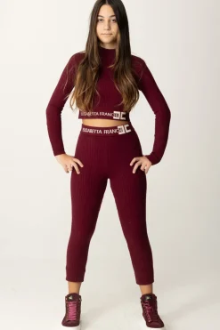 Elisabetta Franchi Bambina Maglia Corpino con Collo DolcevitaROUGE NOIR / BURRO
