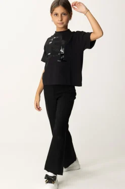 Elisabetta Franchi Bambina T-shirt con Maxi Stampa EfNERO STAMPA NERA
