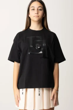 Elisabetta Franchi Bambina T-shirt con Maxi Stampa EfNERO STAMPA NERA