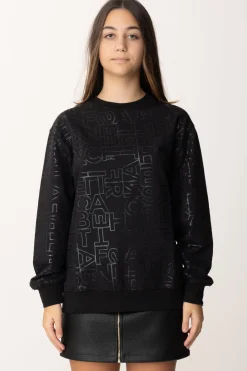 Elisabetta Franchi Bambina Felpa Over con Stampa LetteringNERO