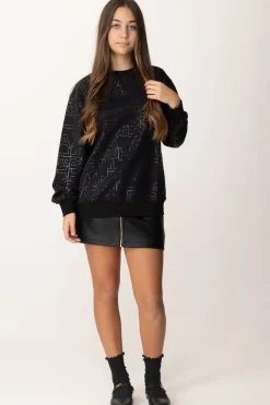 Elisabetta Franchi Bambina Felpa Over con Stampa LetteringNERO