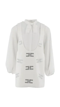 Elisabetta Franchi Bambina Completo Camicia e ScamiciatoAVORIO/AVORIO/CRYSTAL