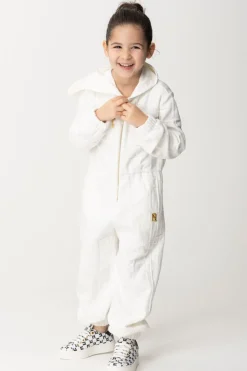 Elisabetta Franchi Bambina Tuta con Cappuccio e Logo EmbossedLIGHT CREAM