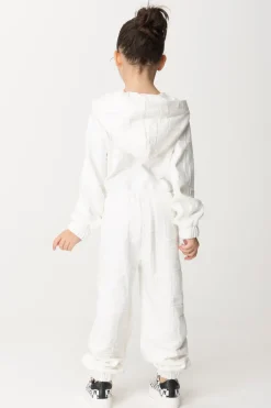 Elisabetta Franchi Bambina Tuta con Cappuccio e Logo EmbossedLIGHT CREAM