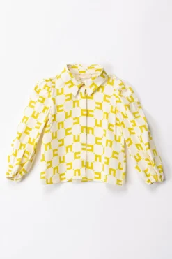 Elisabetta Franchi Bambina Camicetta In Viscosa con Stampa LogoBUTTER/CEDAR