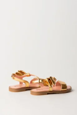 Elisabetta Franchi Bambina Sandali Flat LaminatiGOLD