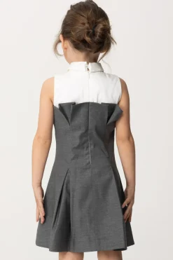 Elisabetta Franchi Bambina Abito In Fresco Lana con Colletto a CamiciaLEAD