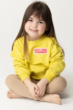 Elisabetta Franchi Bambina Felpa con Etichetta LogoCEDAR LABEL PINK FLUO